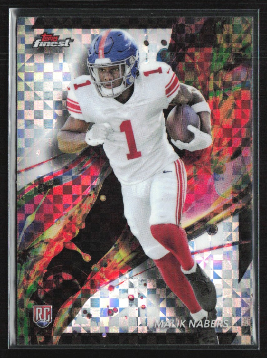 Malik Nabers 2024 Topps Finest Checkerboard Refractor RC #90 New York Giants