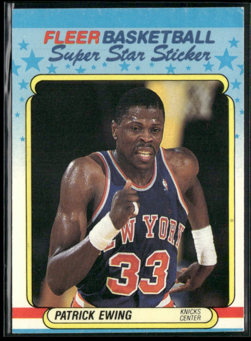 Patrick Ewing 1988 Fleer Stickers #5 New York Knicks