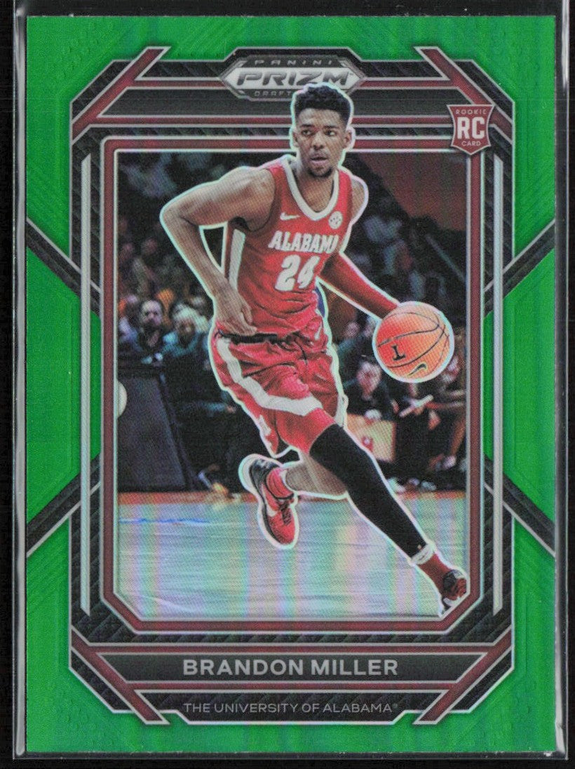 Brandon Miller 2023 Panini Prizm Draft Picks Green RC #63 Alabama Crimson Tide