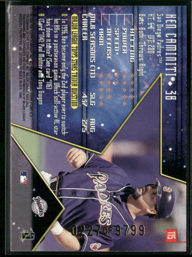 Ken Caminiti 1998 Topps Stars /9799 #115 San Diego Padres