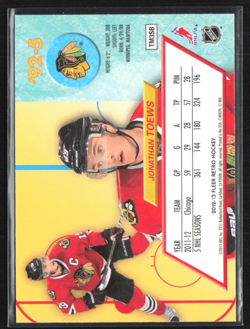 Jonathan Toews 2012 Fleer Retro 1992-93  Ultra Design AUTO #92-5