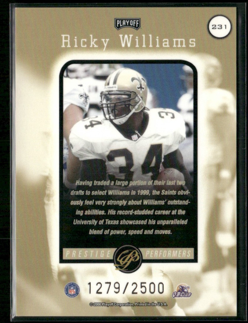 Ricky Williams 2000 Playoff Prestige /2500 #231 New Orleans Saints