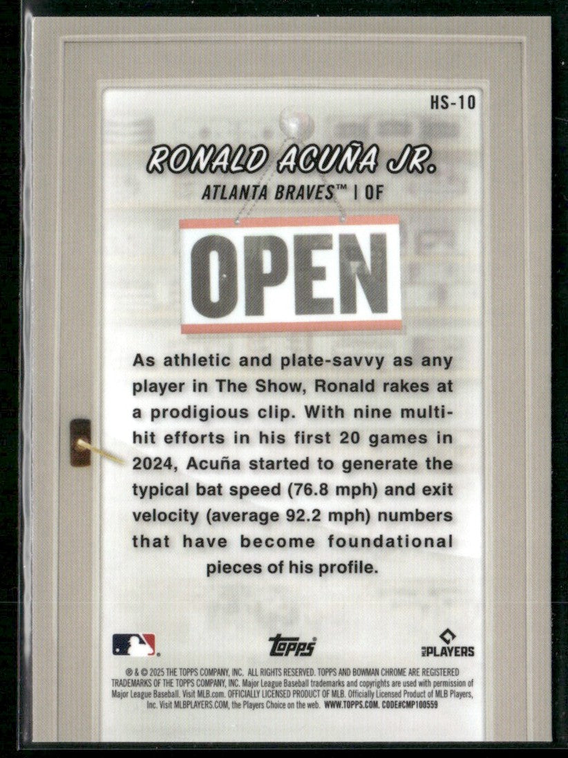 Ronald Acuna Jr. 2025 Bowman Hobby Stars #HS-10 Atlanta Braves