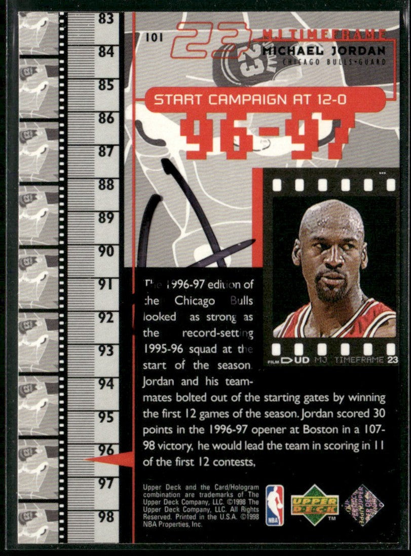 Michael Jordan 1998 Upper Deck MJ TimeFrame #101 Chicago Bulls
