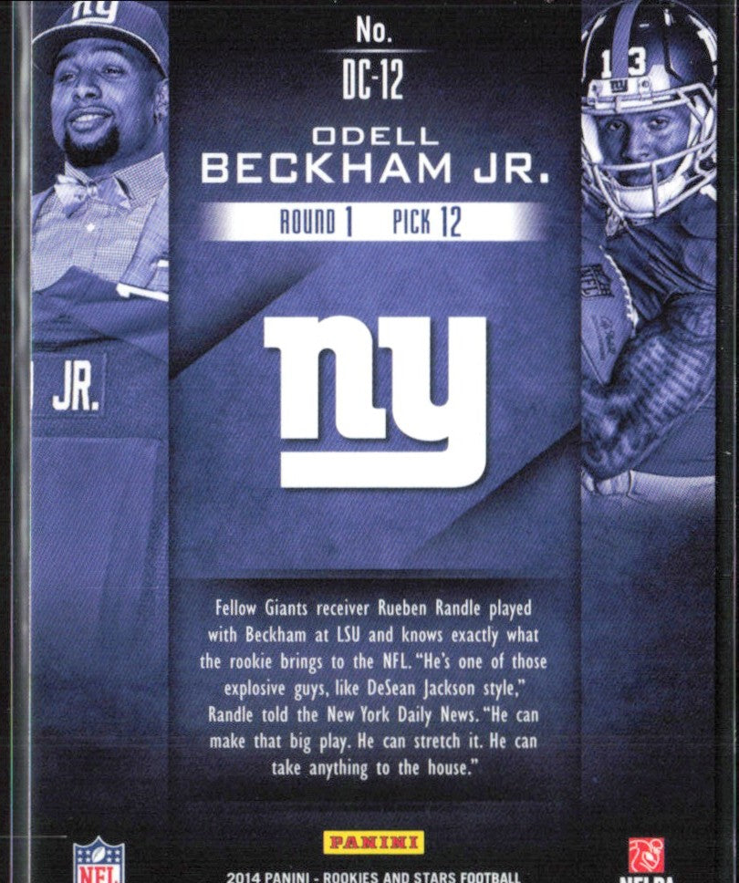 Odell Beckham Jr. 2014 Panini Rookies and Stars Draft Class RC #DC-12