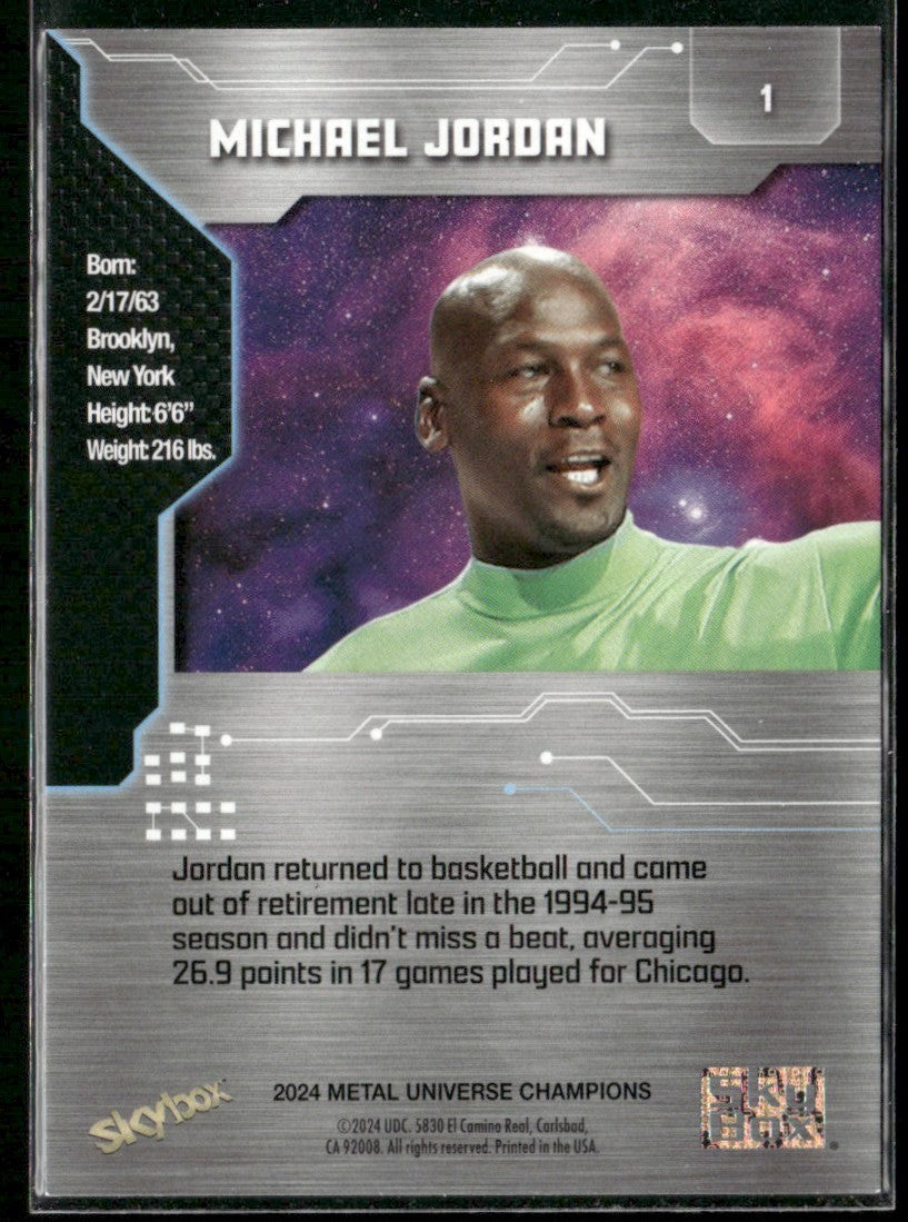 Michael Jordan 2024 Skybox Metal Universe Champions #1 Chicago Bulls