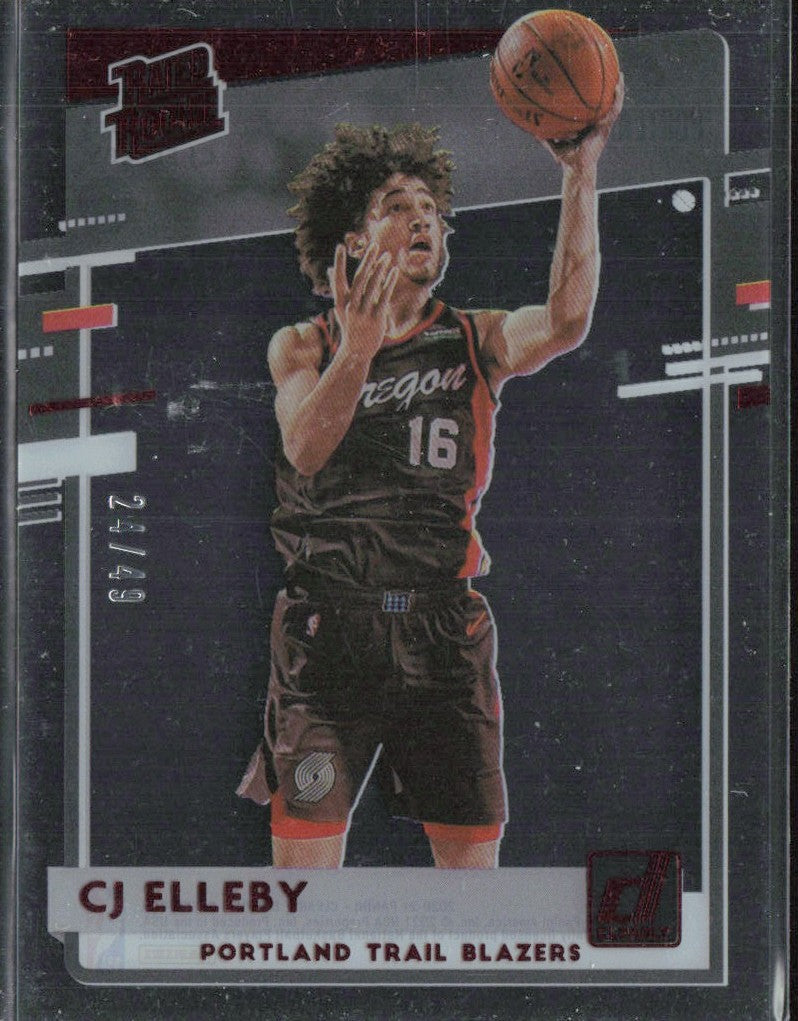 CJ Elleby 2020 Donruss Clearly Red RC /49 #83 Portland Trail Blazers