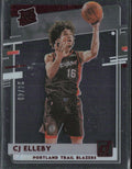 CJ Elleby 2020 Donruss Clearly Red RC /49 #83 Portland Trail Blazers