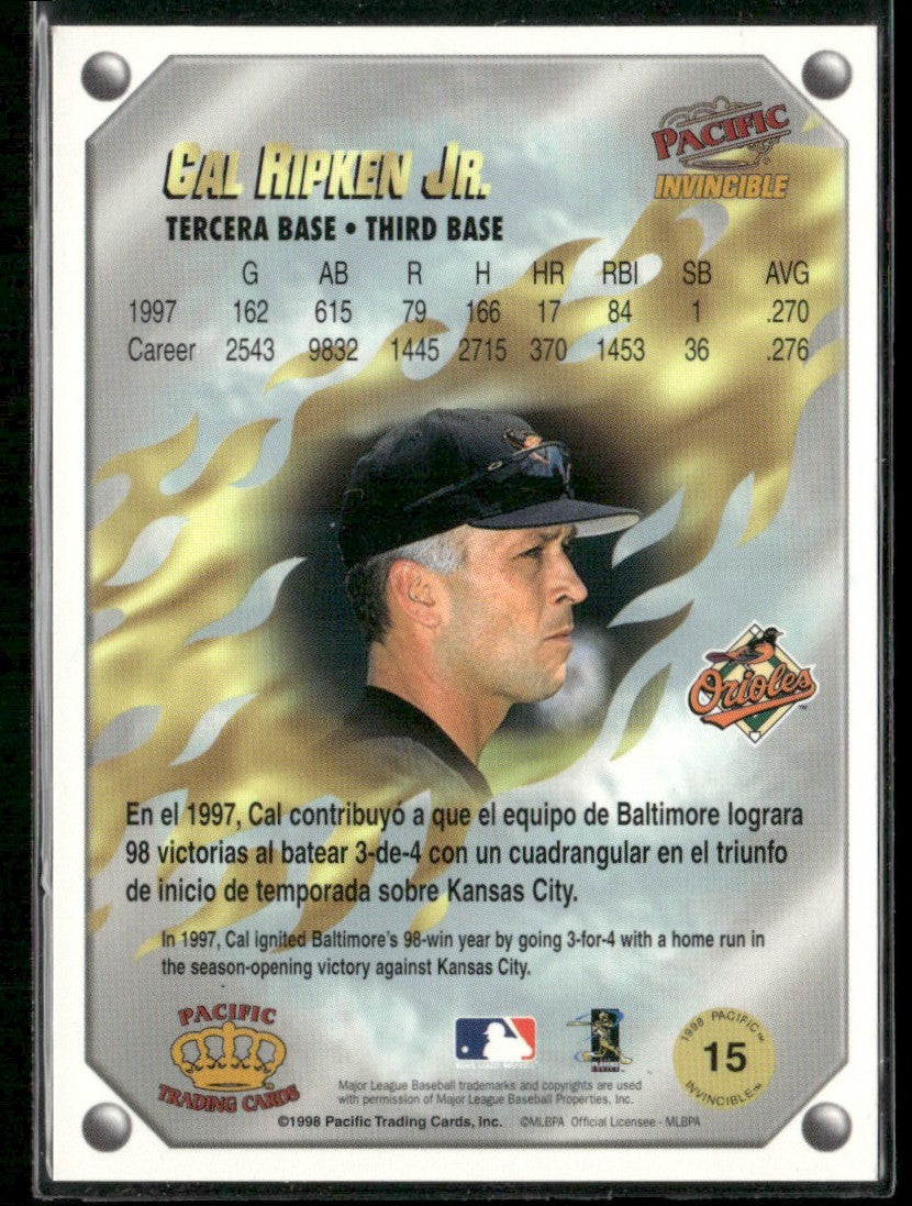 Cal Ripken Jr. 1998 Pacific Invincible Gems of the Diamond #15 Baltimore Orioles