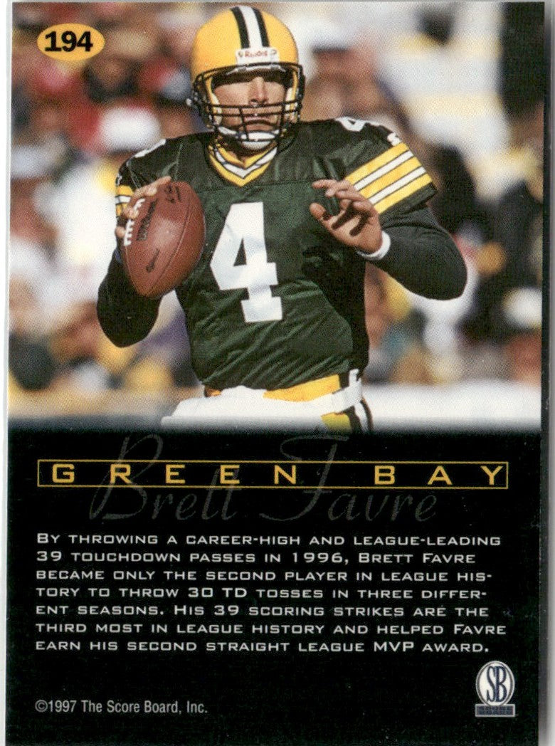 Brett Favre 1997 Score Board PPF Gold #194 Green Bay Packers