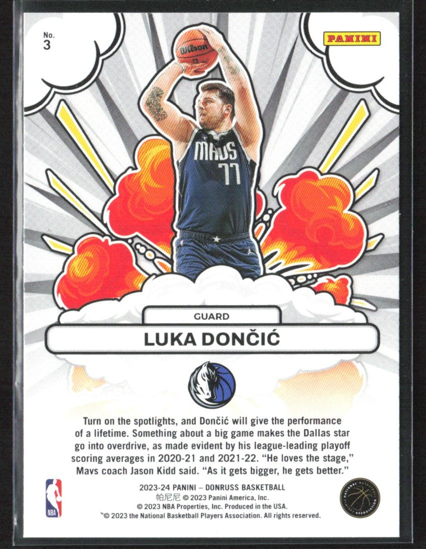 Luka Doncic 2023 Donruss Bomb Squad #3 Dallas Mavericks