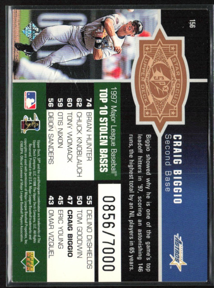 Craig Biggio 1998 SPx Finite /7000 #156 Houston Astros