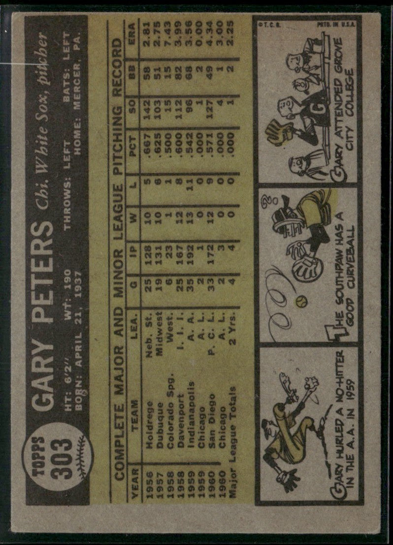 Gary Peters 1961 Topps RC #303 Chicago White Sox