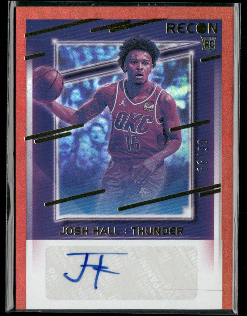 Josh Hall 2020 Panini Recon Signatures RC AUTO #RRS-JHA Oklahoma City Thunder
