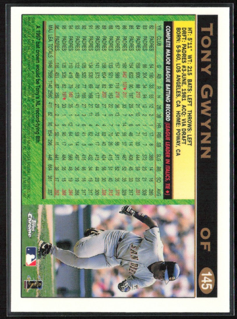 Tony Gwynn 1997 Topps Chrome #145 San Diego Padres