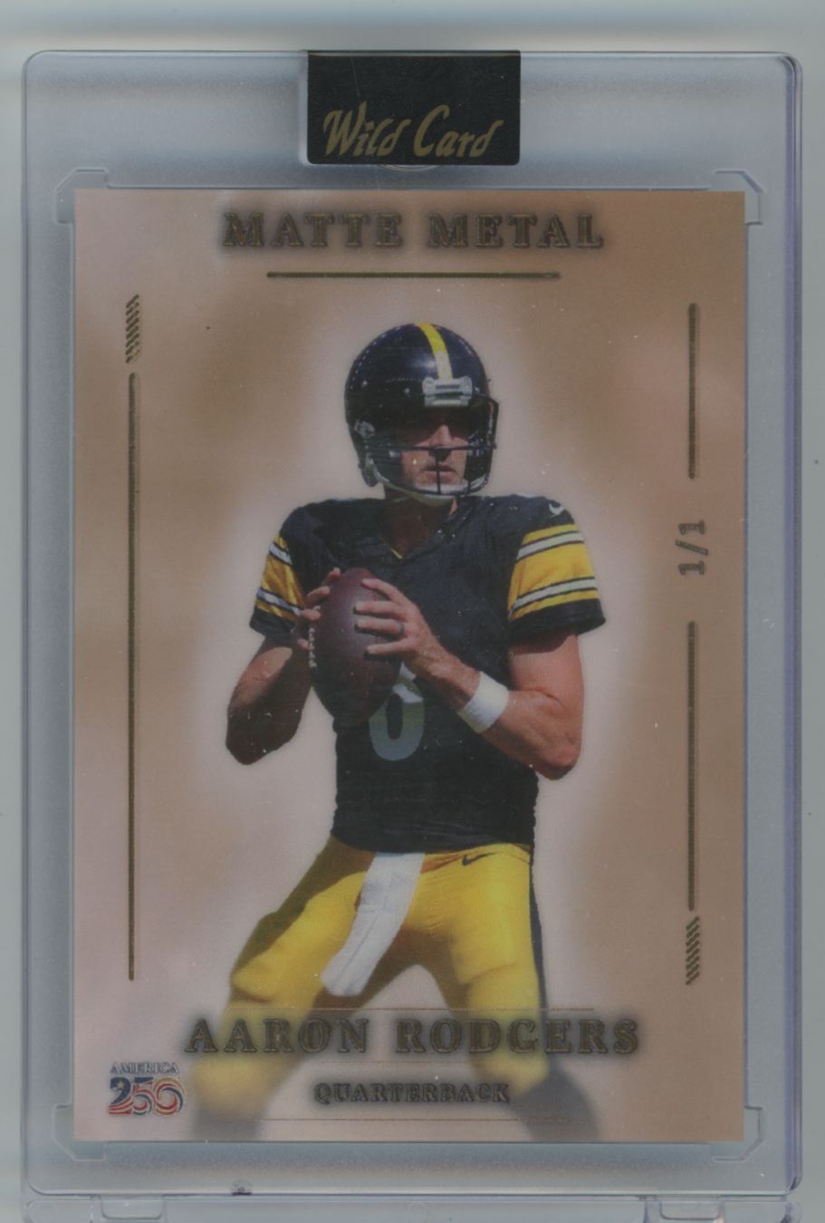 Aaron Rodgers 2026 Wild Card Matte Metal 1/1 Pittsburgh Steelers