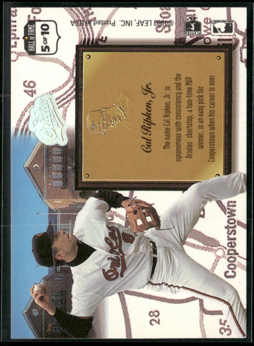 Cal Ripken Jr. 1994 Leaf Heading for the Hall #5 Baltimore Orioles