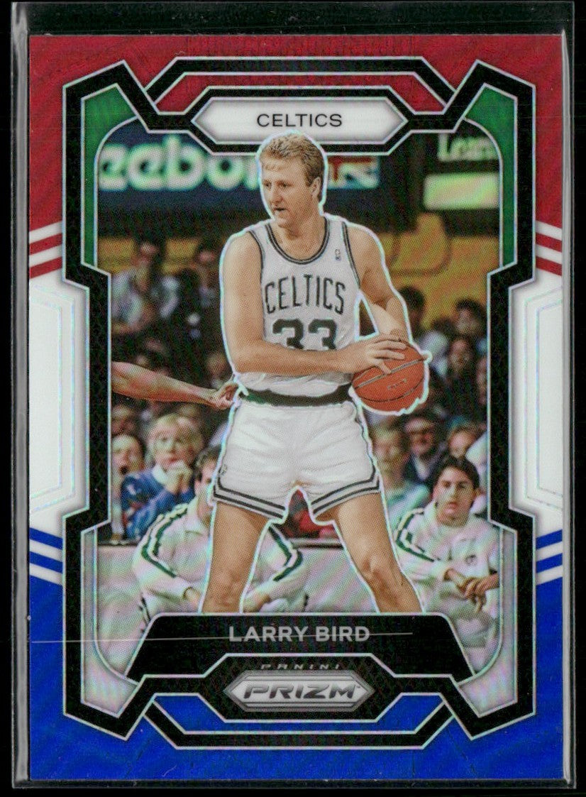 Larry Bird 2023 Panini Prizm Red White and Blue #189 Boston Celtics