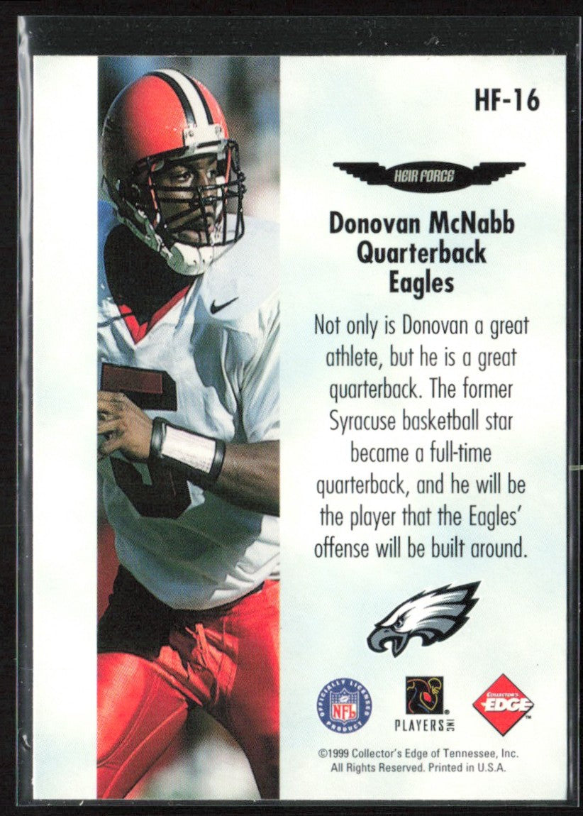 Donovan McNabb 1999 Collector's Edge Fury Heir Force #HF-16 Philadelphia Eagles