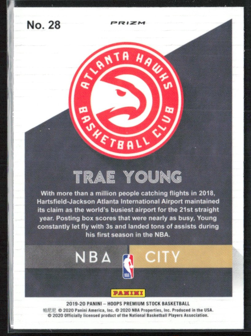 Trae Young 2019 NBA Hoops Premium Stock NBA City Blue #28 Atlanta Hawks