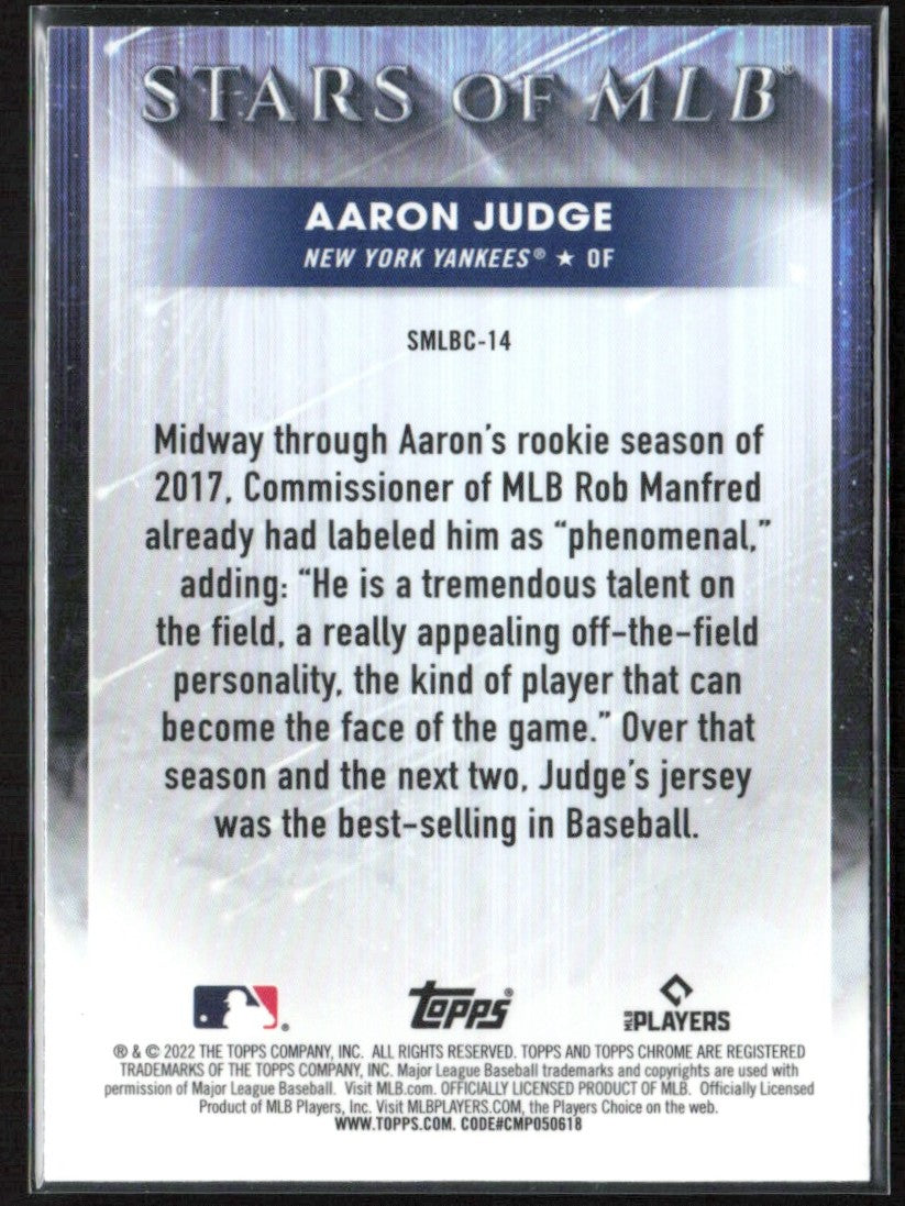 Aaron Judge 2022 Topps Stars of MLB Chrome #SMLBC-14 New York Yankees