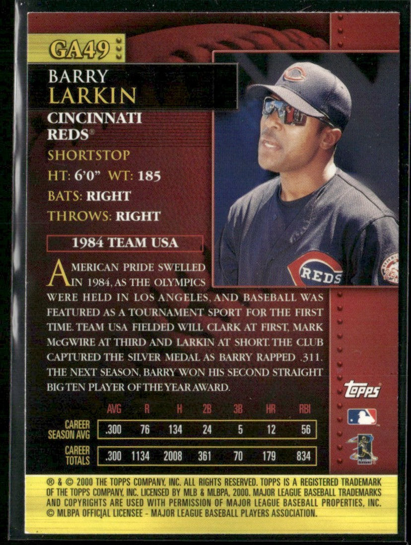Barry Larkin 2001 Topps Golden Anniversary #GA49 Cincinnati Reds