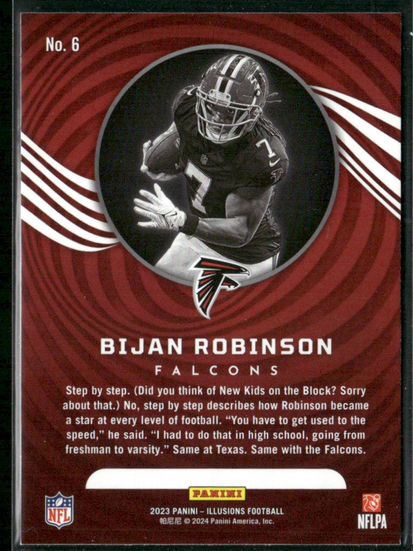 Bijan Robinson 2023 Panini Illusions RC #6 Atlanta Falcons