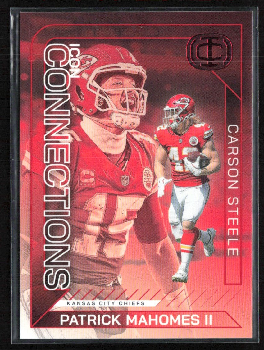 Patrick Mahomes II Carson Steele 2025 Panini Icon Collection Connections #IC-12