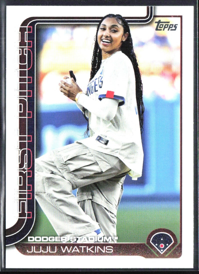 Juju Watkins 2025 Topps 2024 First Pitch #FP-3 Los Angeles Dodgers