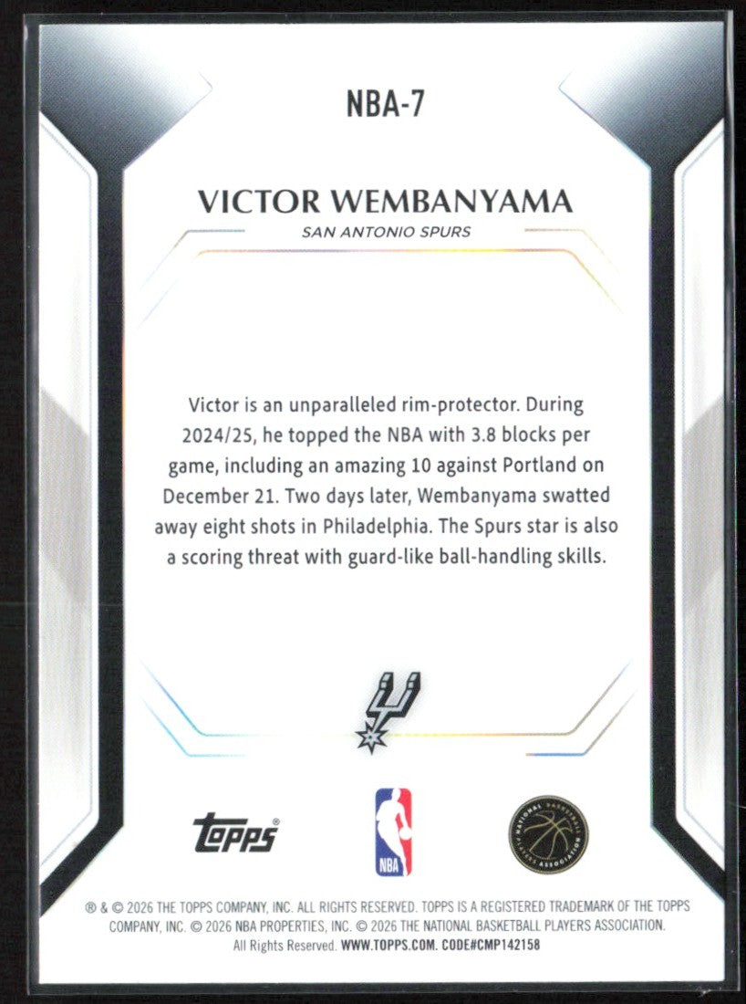 Victor Wembanyama 2026 Topps Collector Kit #NBA-7 San Antonio Spurs