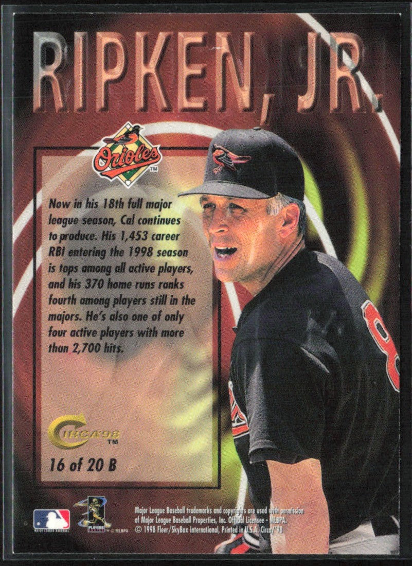 Cal Ripken Jr. 1998 Skybox Thunder Boss #16 Baltimore Orioles