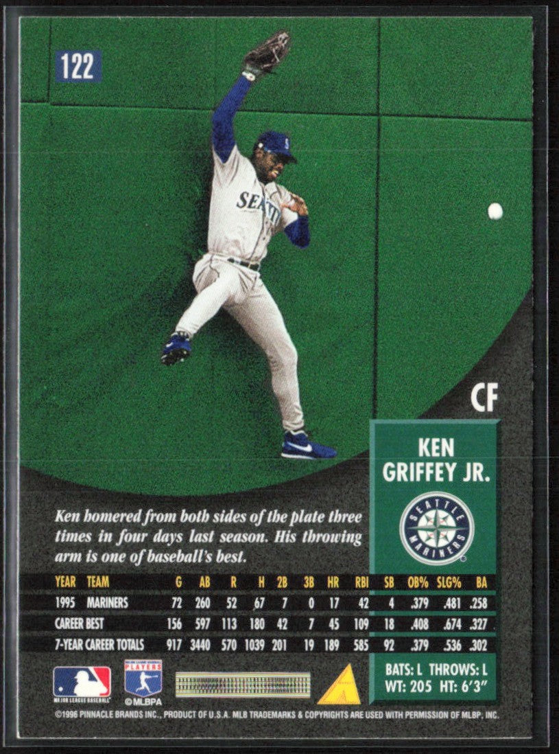Ken Griffey Jr. 1996 Pinnacle #122 Seattle Mariners