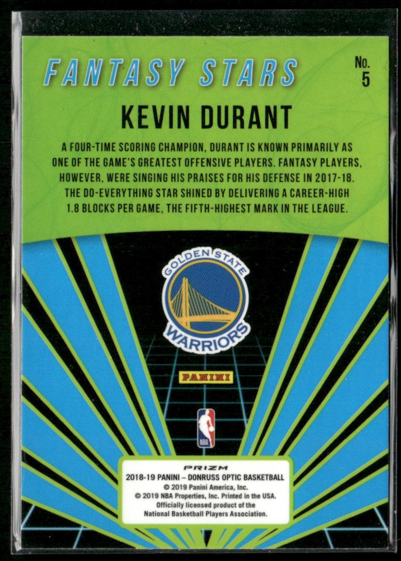 Kevin Durant 2018 Donruss Optic Fantasy Stars Holo Prizm #5