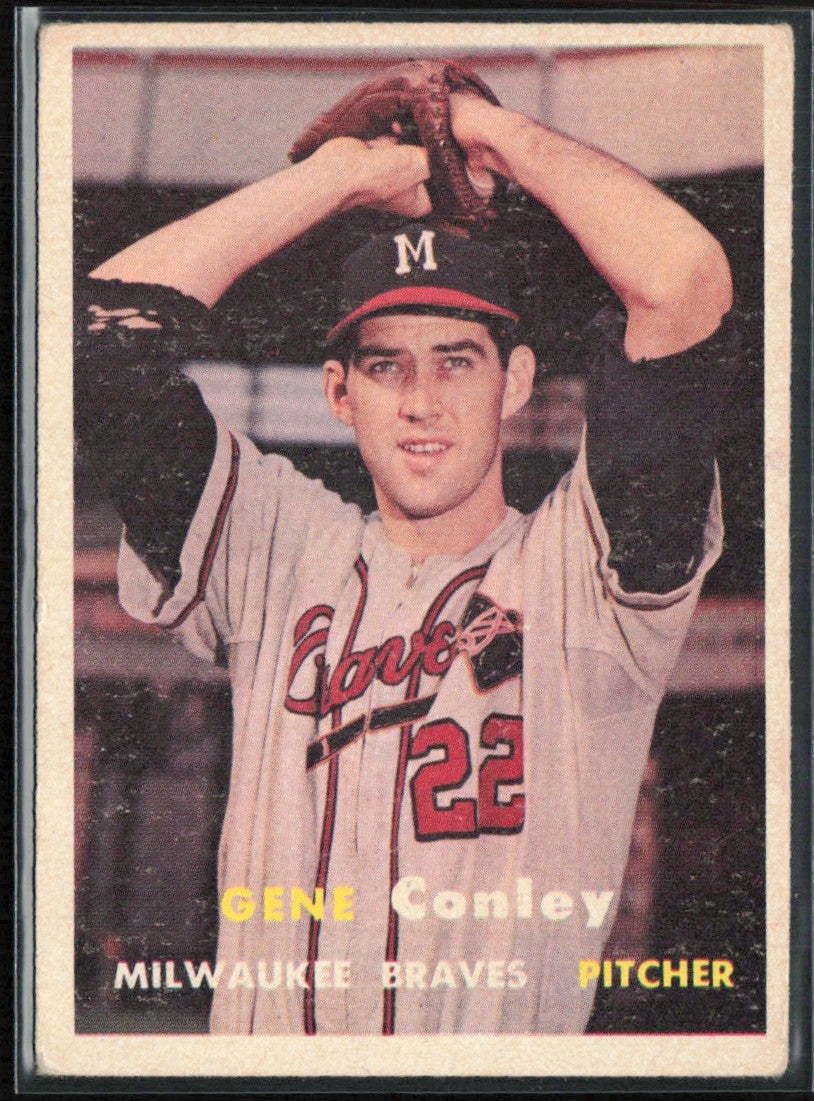 Gene Conley 1957 Topps #28 Milwaukee Braves
