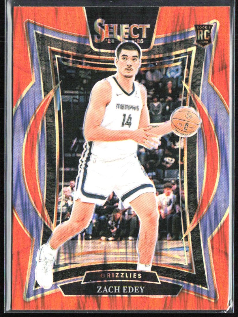 Zach Edey 2024 Panini Select Orange Flash RC #98 Memphis Grizzlies