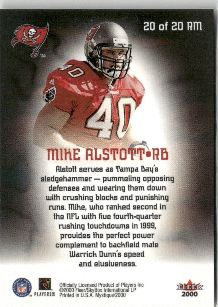 Mike Alstott 2000 Fleer Mystique Running Men #20 Tampa Bay Buccaneers