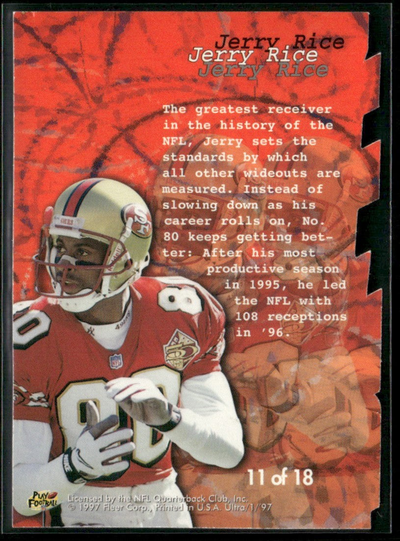Jerry Rice 1997 Fleer Ultra Blitzkrieg #11 San Francisco 49ers