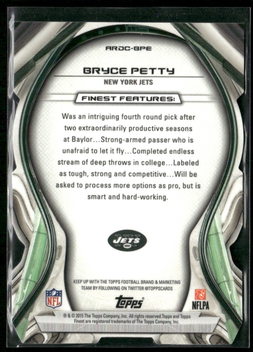 Bryce Petty 2015 Topps Finest Atomic Refractor Die Cuts Blue RC /299 #ARDC-BPE