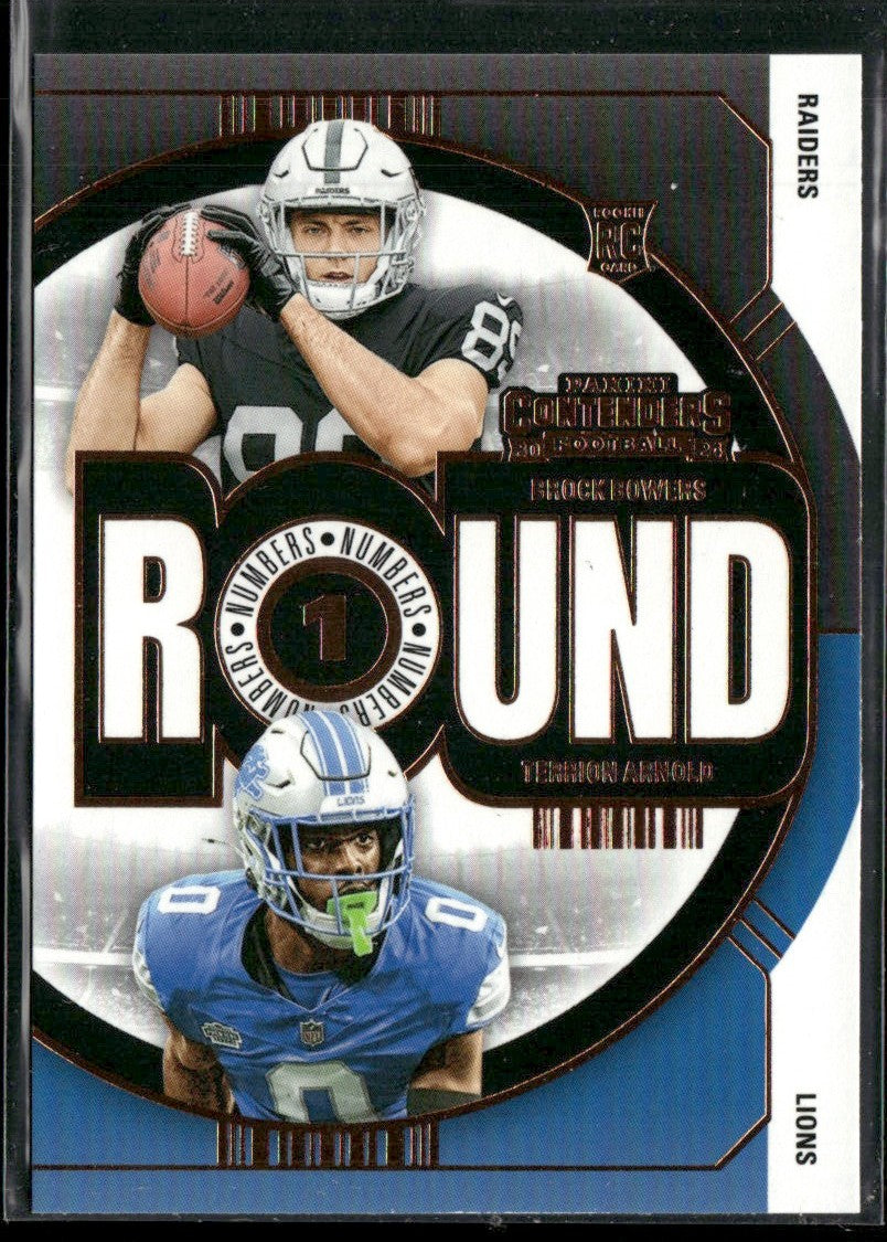 Brock Bowers / Terrion Arnold 2024 Panini Contenders Round Numbers Bronze RC #23