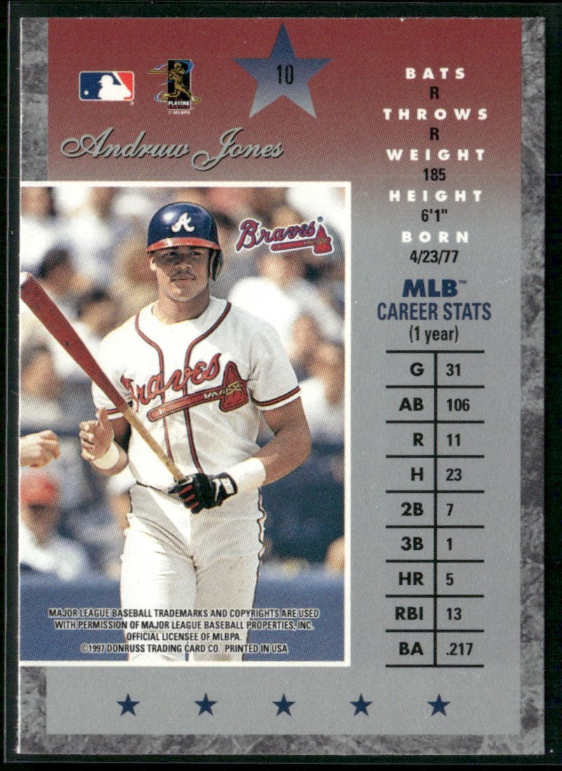 Andruw Jones 1997 Donruss Elite #10 Atlanta Braves