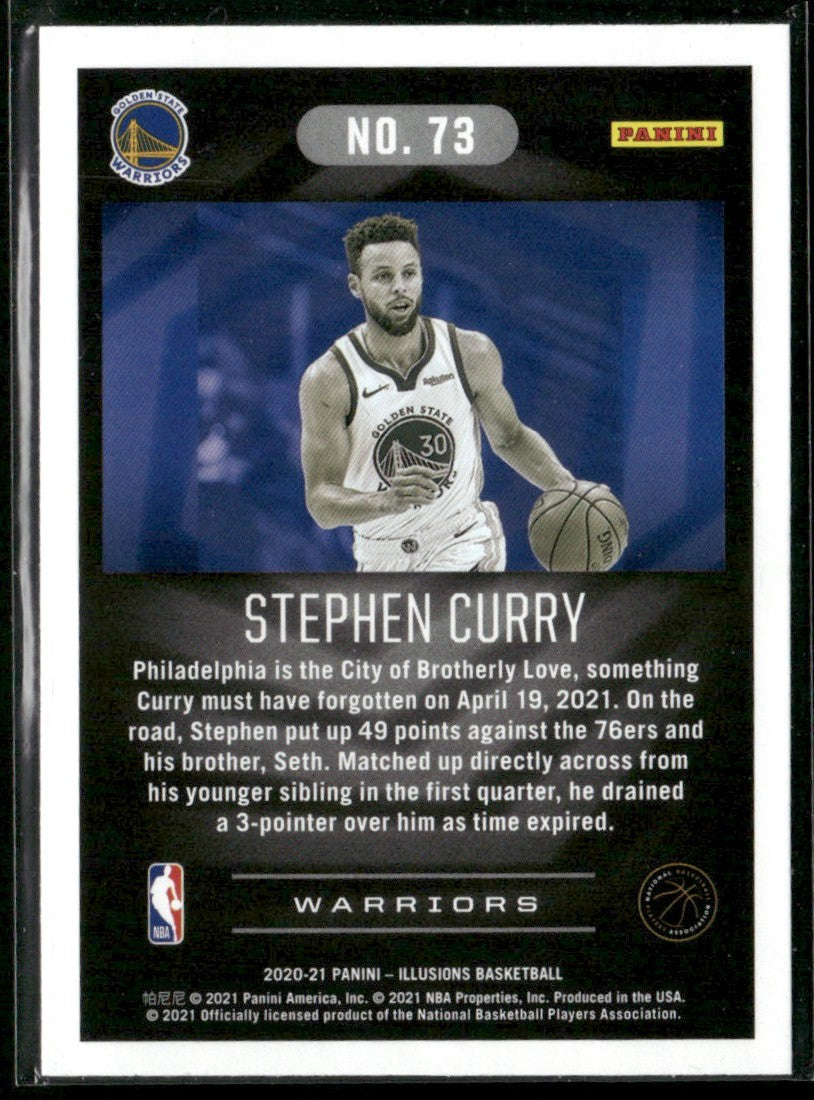 Stephen Curry 2020 Panini Illusions #73 Golden State Warriors