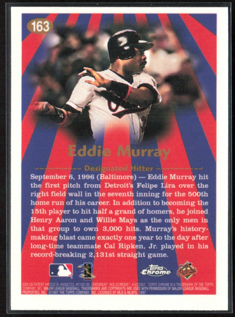 Eddie Murray 1997 Topps Chrome Season Highlights #163 Baltimore Orioles