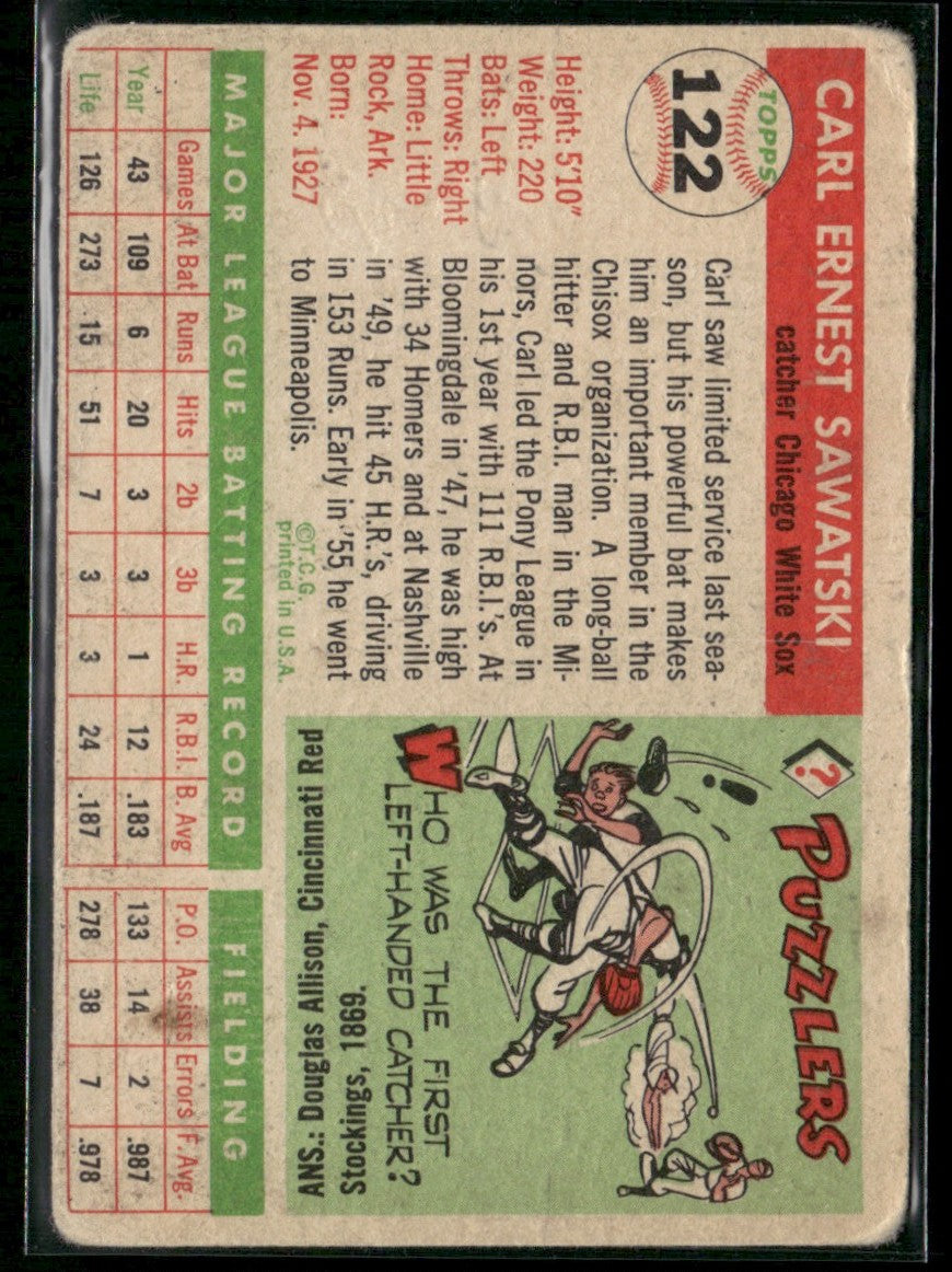 Carl Sawatski 1955 Topps #122 Chicago White Sox