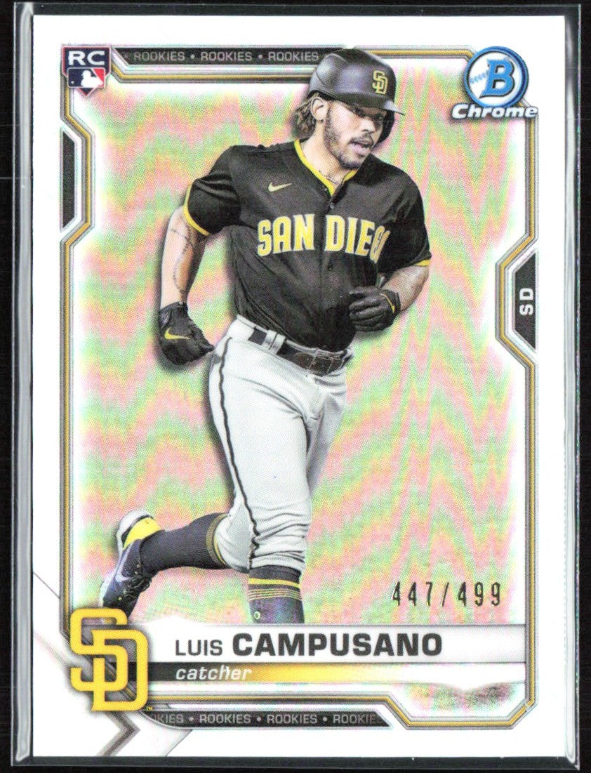 Luis Campusano 2021 Bowman Chrome Refractor RC /499 #37 San Diego Padres