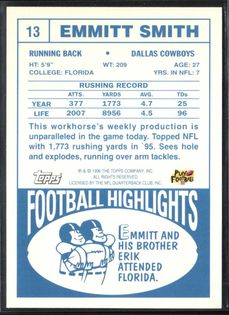Emmitt Smith 1996 Topps 40th Anniversary #13 Dallas Cowboys