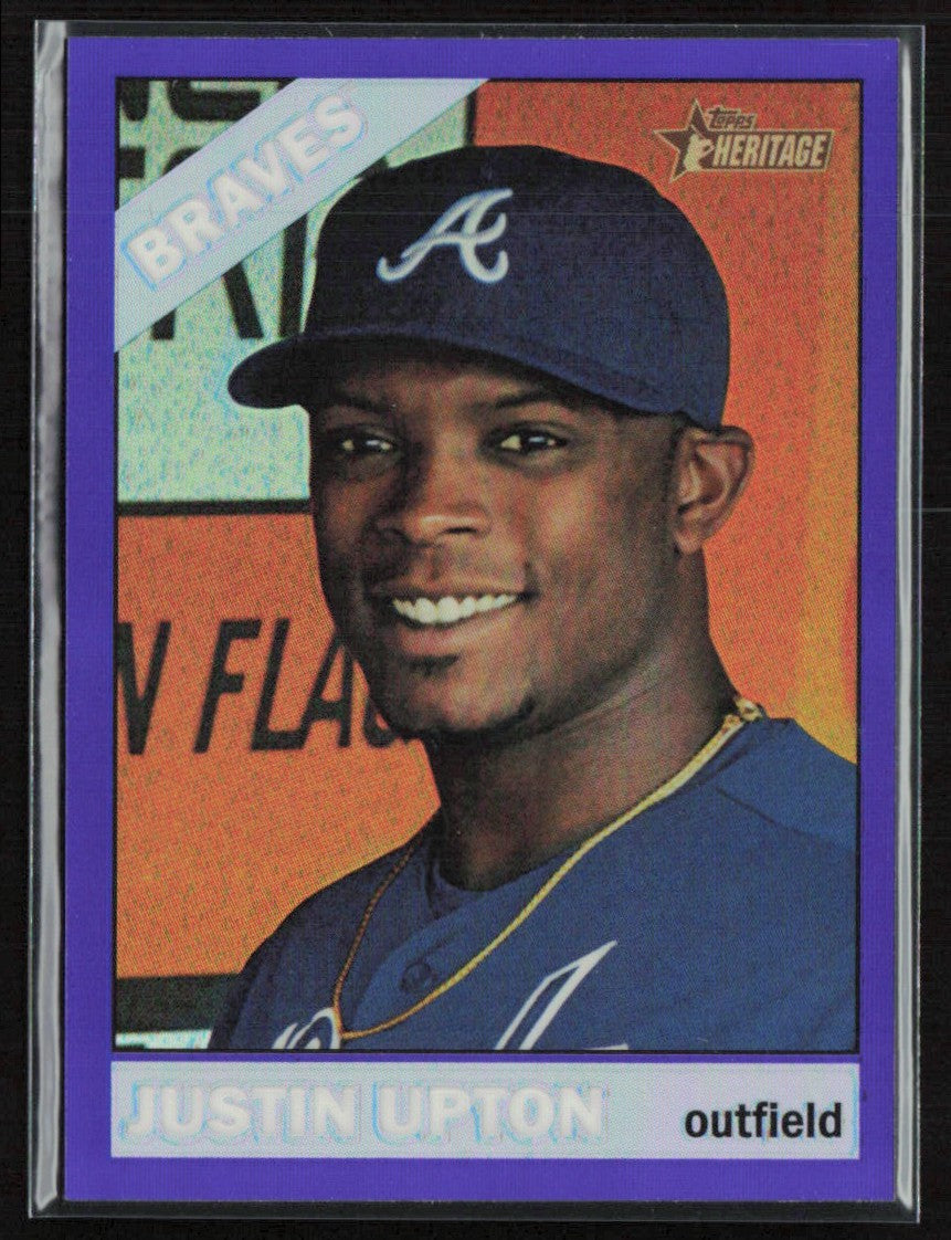 Justin Upton 2015 Topps Heritage Chrome Purple Refractor #THC-436 Atlanta Braves