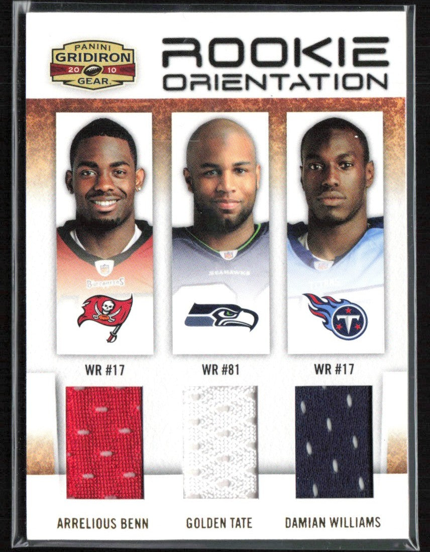 Benn/Tate/Williams 2010 Panini Gridiron Gear Rookie Orientation Materials Triple