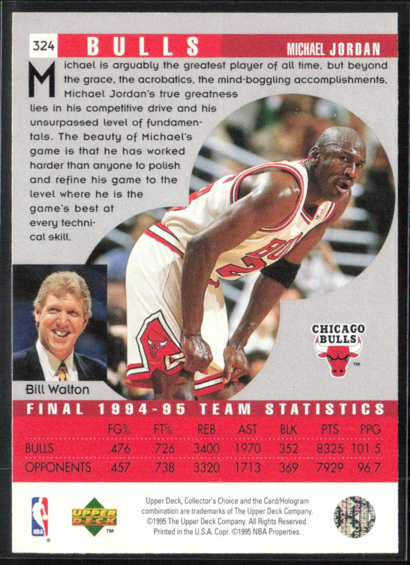 Michael Jordan 1995 Collector's Choice #324 Chicago Bulls