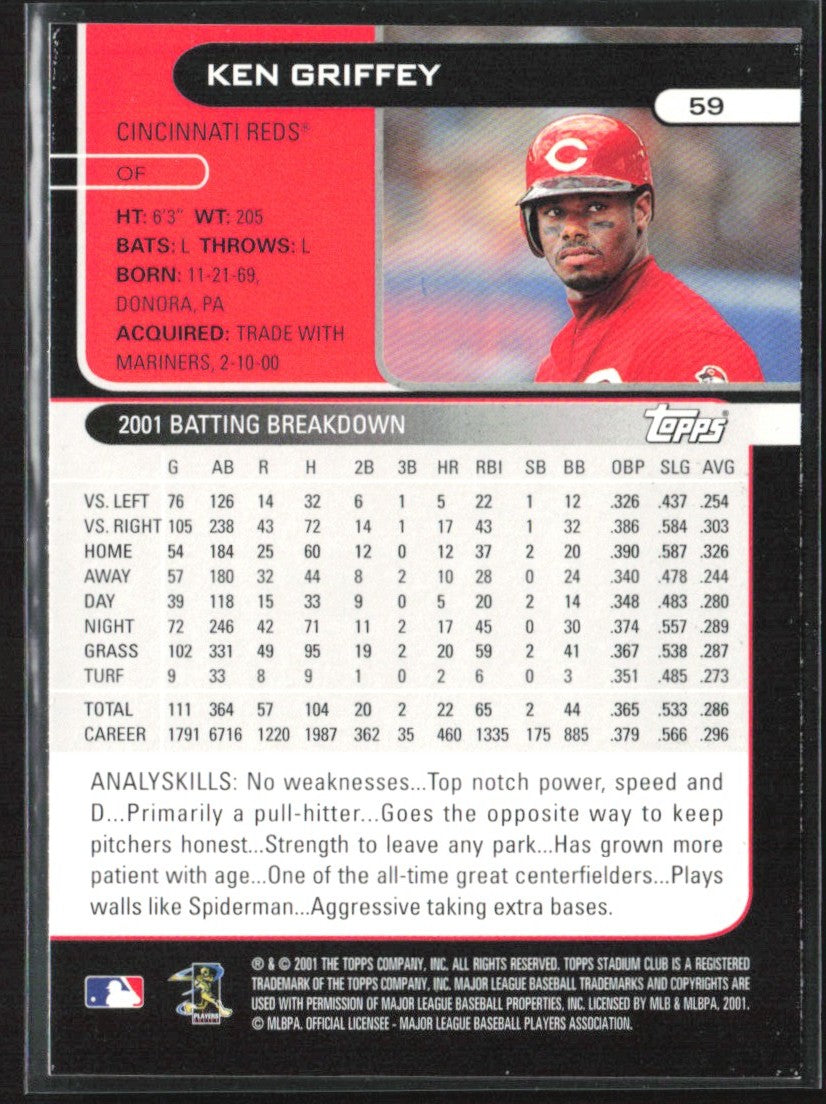 Ken Griffey Jr. 2002 Topps Stadium Club #59 Cincinnati Reds