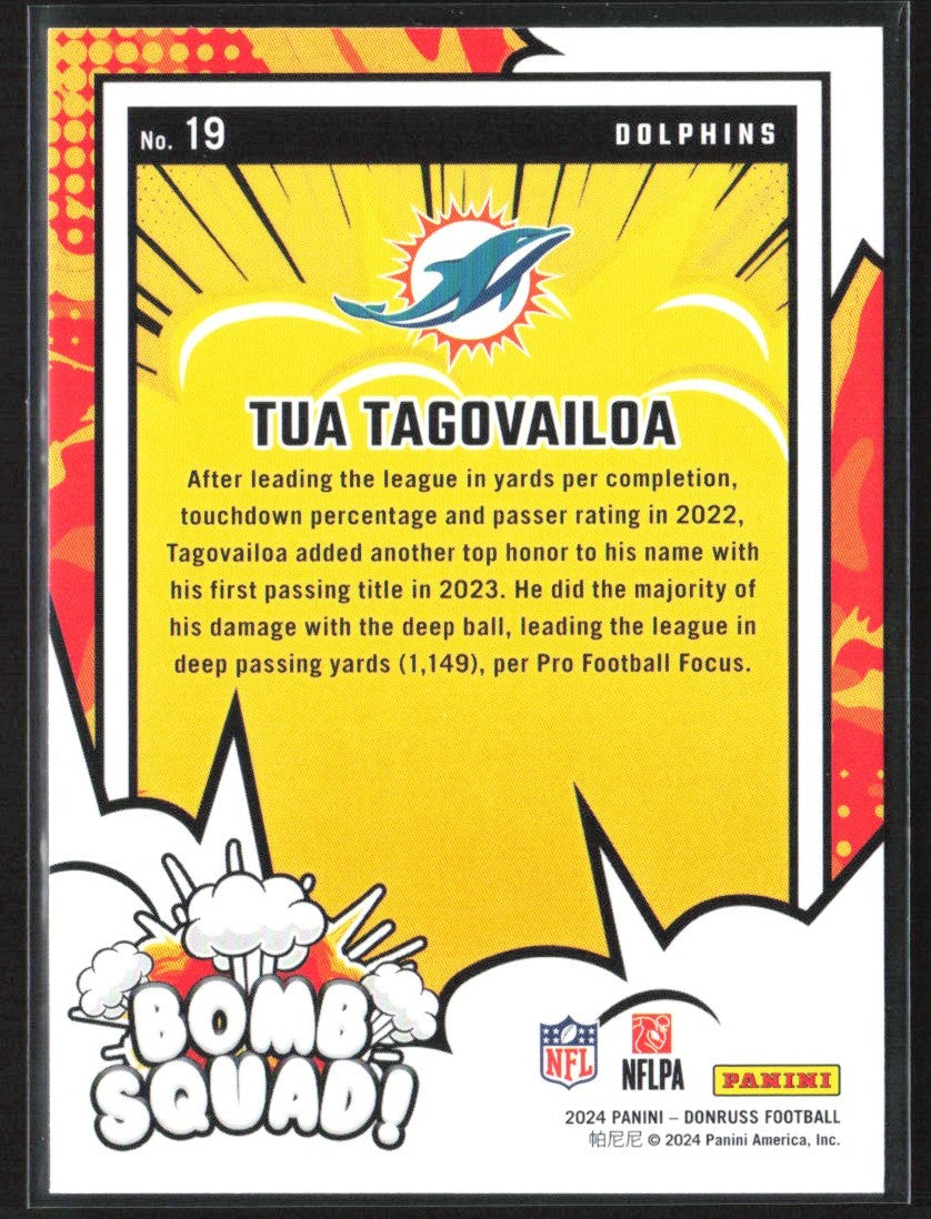 Tua Tagovailoa 2024 Donruss Bomb Squad #19 Miami Dolphins